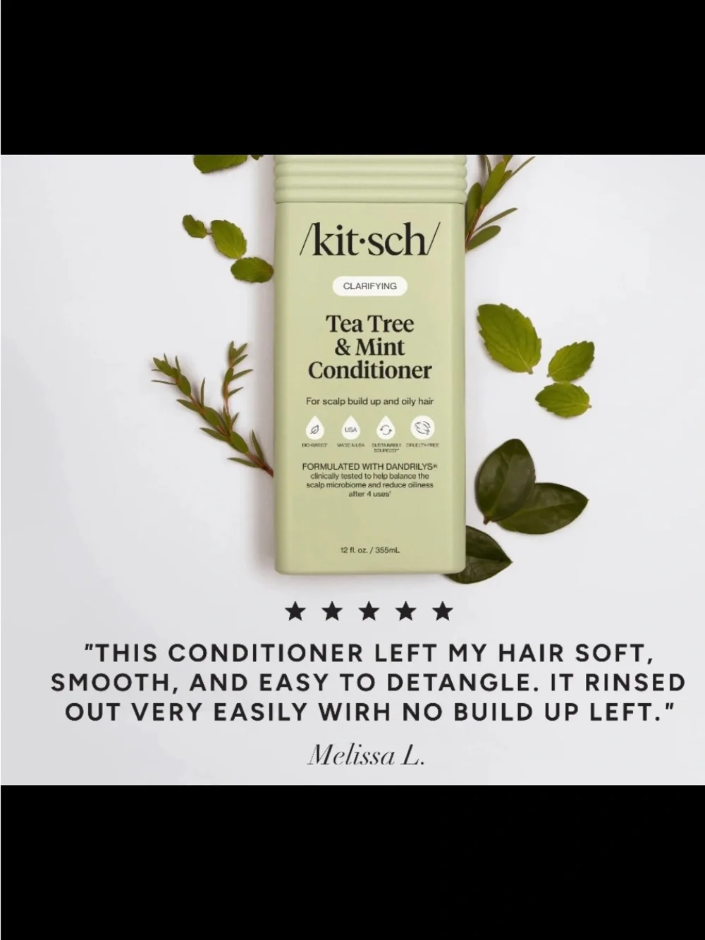 Kitsch Tea Tree & Mint Clarifying Shampoo - Conditioner. Light Green